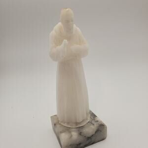 Vintage Scali-Volterra Padre Pio Figurine – Genuine Alabaster Handcrafted Italy